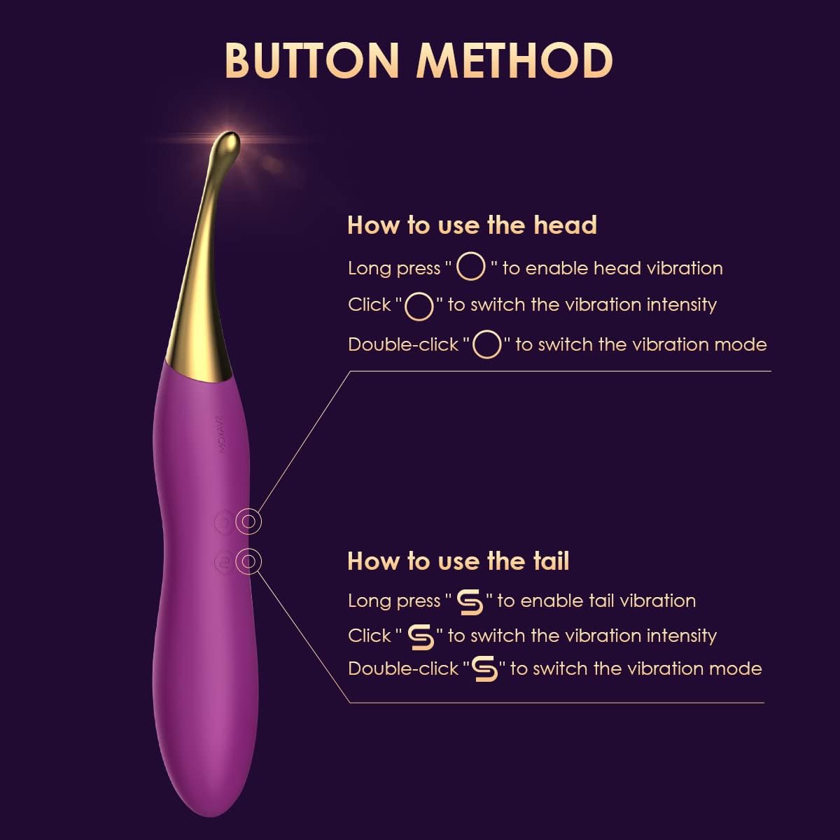 SVAKOM Female Clitoris Vibrator G Spot Dildo Nipple Stimulator - Silicone Heads