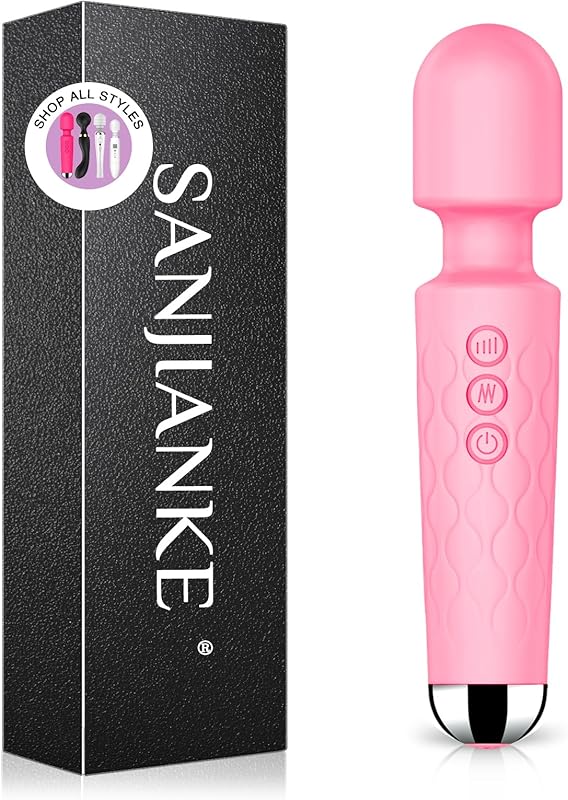 Vibrating Wand, Adult Sex Toy Wand, G-Spot Dildo, Clitoral Vibrator, Sex Vibrator, Clitoral Stimulation, 8 Speeds and 20 Patterns, Quiet, Fully Waterproof, Vibrating Wand Brings Her Joy (Rose Red)