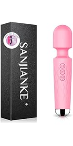 Vibrating Wand, Adult Sex Toy Wand, G-Spot Dildo, Clitoral Vibrator, Sex Vibrator, Clitoral Stimulation, 8 Speeds and 20 Patterns, Quiet, Fully Waterproof, Vibrating Wand Brings Her Joy (Rose Red)