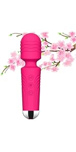 Vibrating Wand, Adult Sex Toy Wand, G-Spot Dildo, Clitoral Vibrator, Sex Vibrator, Clitoral Stimulation, 8 Speeds and 20 Patterns, Quiet, Fully Waterproof, Vibrating Wand Brings Her Joy (Rose Red)