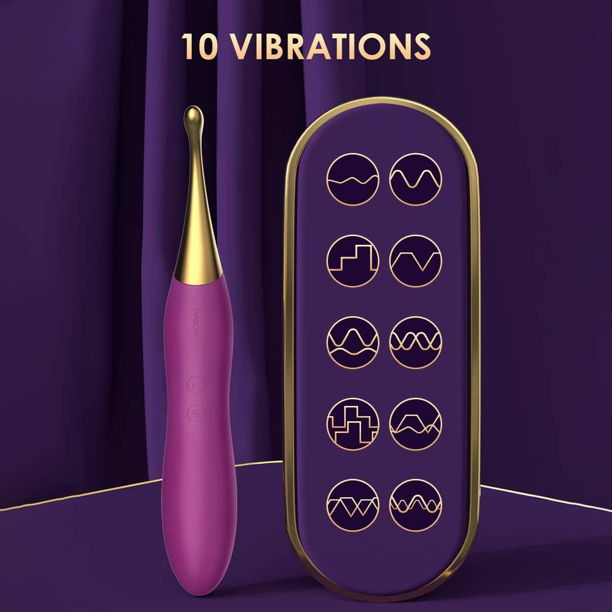 SVAKOM Female Clitoris Vibrator G Spot Dildo Nipple Stimulator - Silicone Heads