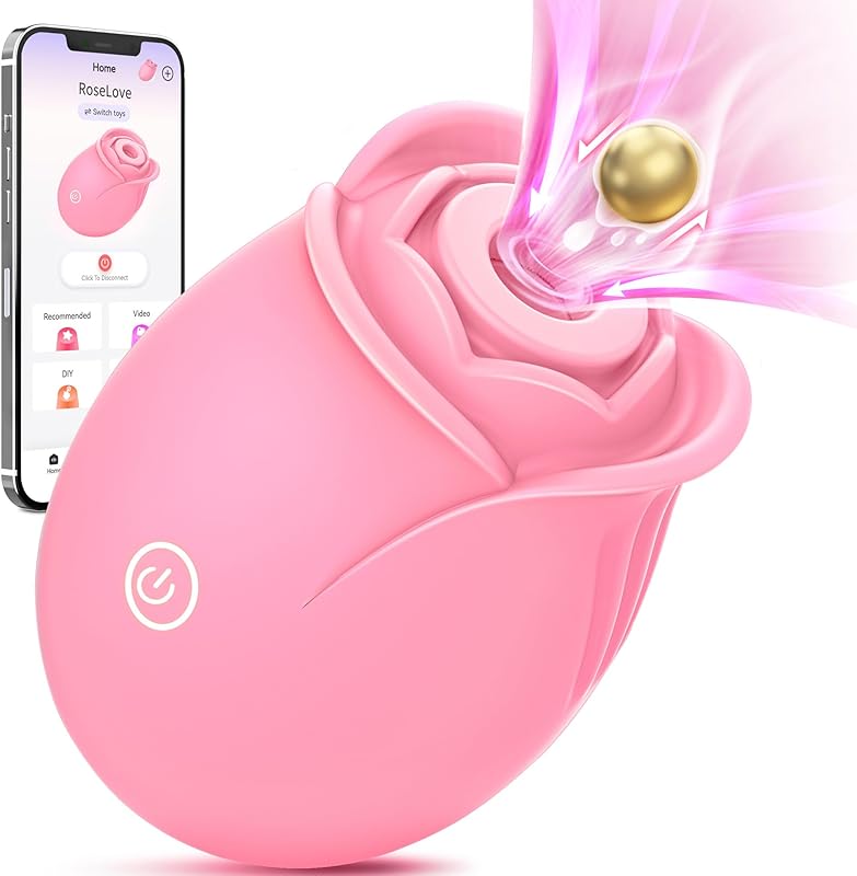 Rose Sex Toy Adult Toys - APP Control Rose  for Women Sex Toys with 9 Sucking & Vibrating Modes, G Spot  Adult Sex Toys, Womens Clitoral Nipple  s for Woman Couples