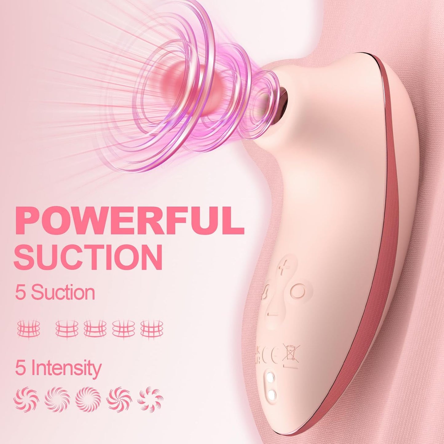 Sucking  Adult Sex Toys - Heating Pulse Pure  APP Remote Clitoral  with 5 * 5 Suction,  Nipple Stimulator Waterproof Rose Sex Toys for Women Female Couples Pleasure