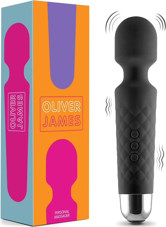 Oliver James Vibrator Wand for Women (Small) | Quiet Vibrating Dildo with 20 Patterns and 8 Speeds for Sexual Pleasure | Adult Sex Toys for Woman and Clit Stimulator Vibrators | Sexy Gifts for Her