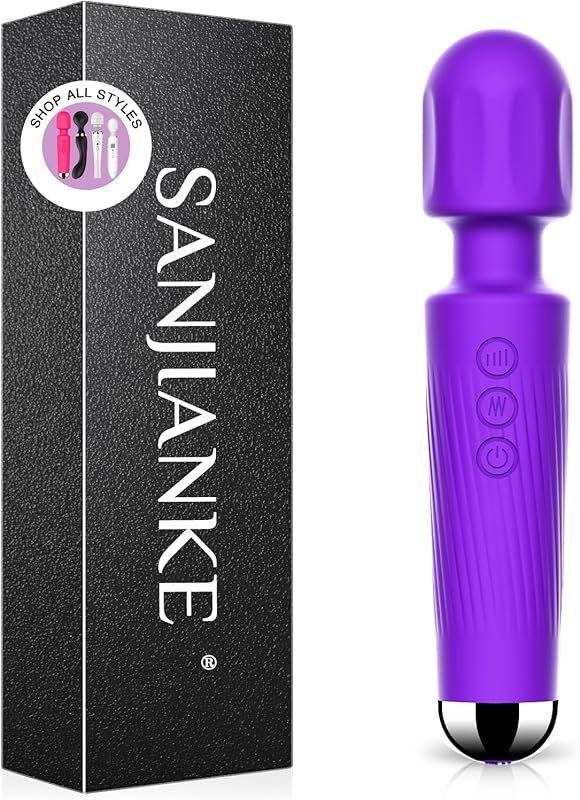 Vibrating Wand, Adult Sex Toy Wand, G-Spot Dildo, Clitoral Vibrator, Sex Vibrator, Clitoral Stimulation, 8 Speeds and 20 Patterns, Quiet, Fully Waterproof, Vibrating Wand Brings Her Joy (Rose Red)