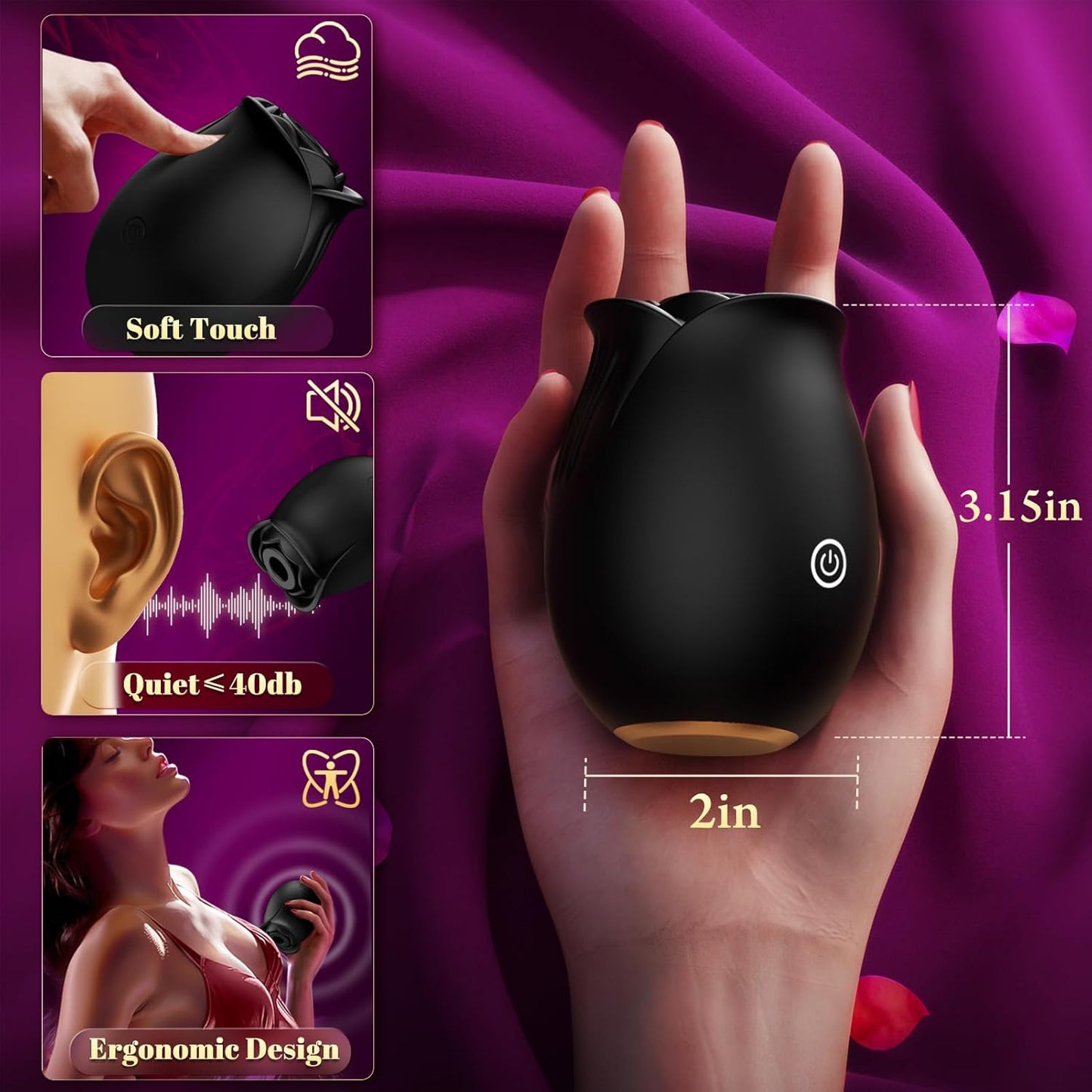 Rose Sex Toy Adult Toys - APP Control Rose  for Women Sex Toys with 9 Sucking & Vibrating Modes, G Spot  Adult Sex Toys, Womens Clitoral Nipple  s for Woman Couples