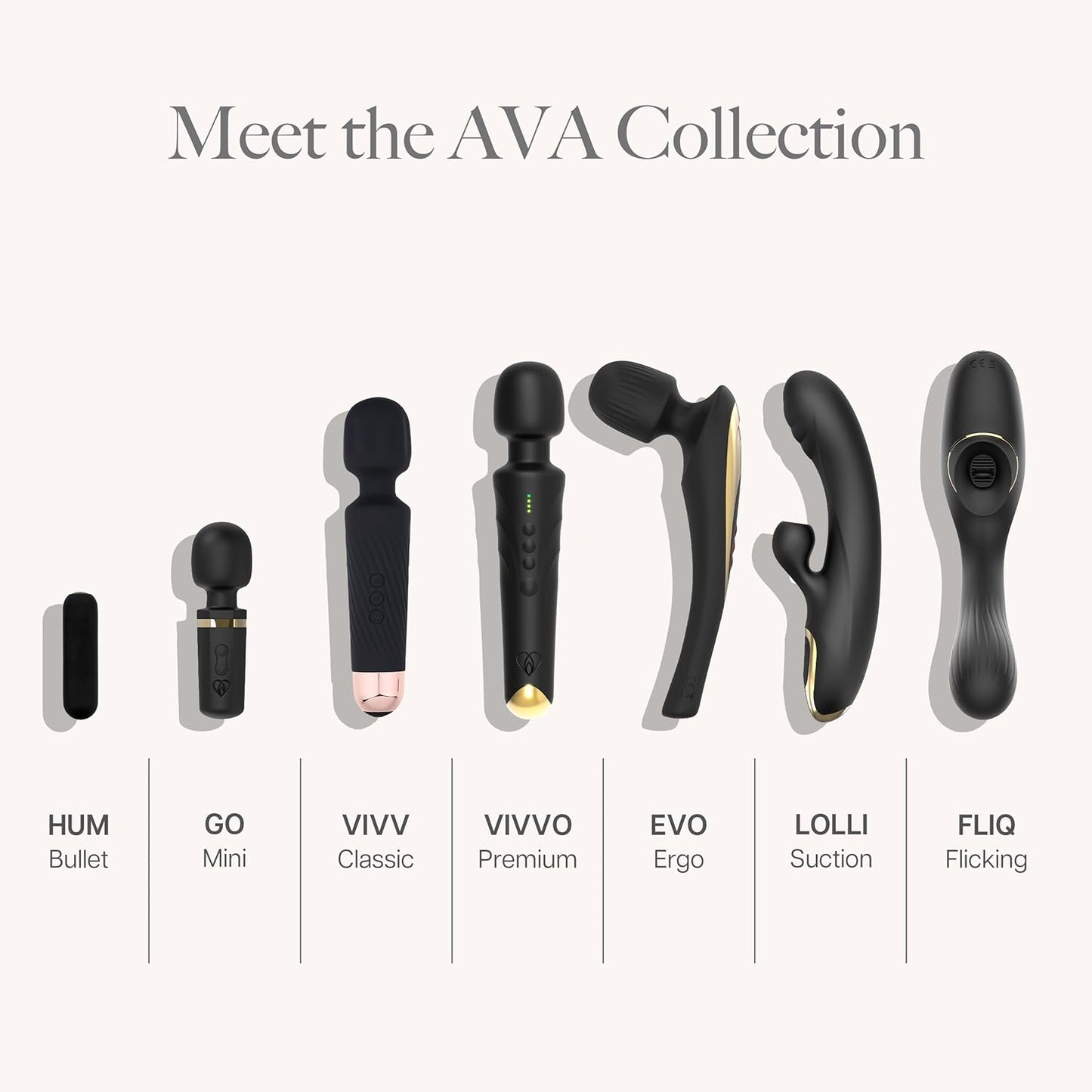 Ava Vibrating Spear Sex Toy [Clitoris Stimulator] Adult Toys for Women | Gifts for Women | 20 Patterns and 8 Pleasure | Quiet and Small Size-Standard-Black