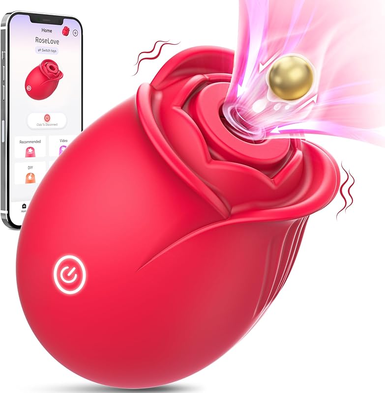 Rose Sex Toy Adult Toys - APP Control Rose  for Women Sex Toys with 9 Sucking & Vibrating Modes, G Spot  Adult Sex Toys, Womens Clitoral Nipple  s for Woman Couples