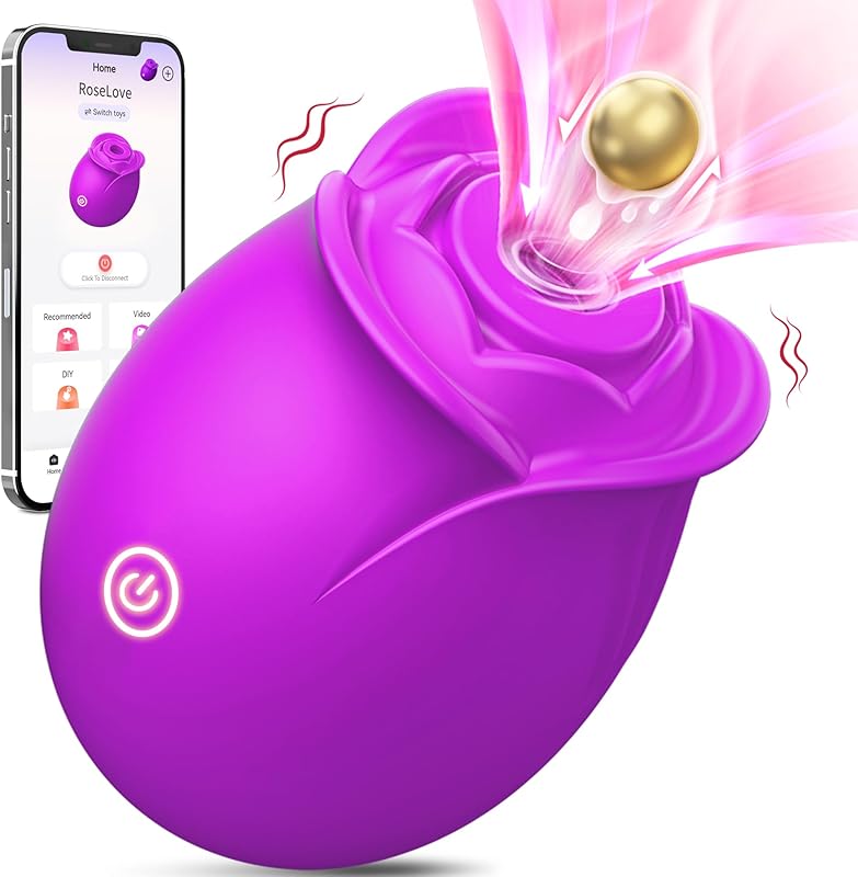 Rose Sex Toy Adult Toys - APP Control Rose  for Women Sex Toys with 9 Sucking & Vibrating Modes, G Spot  Adult Sex Toys, Womens Clitoral Nipple  s for Woman Couples