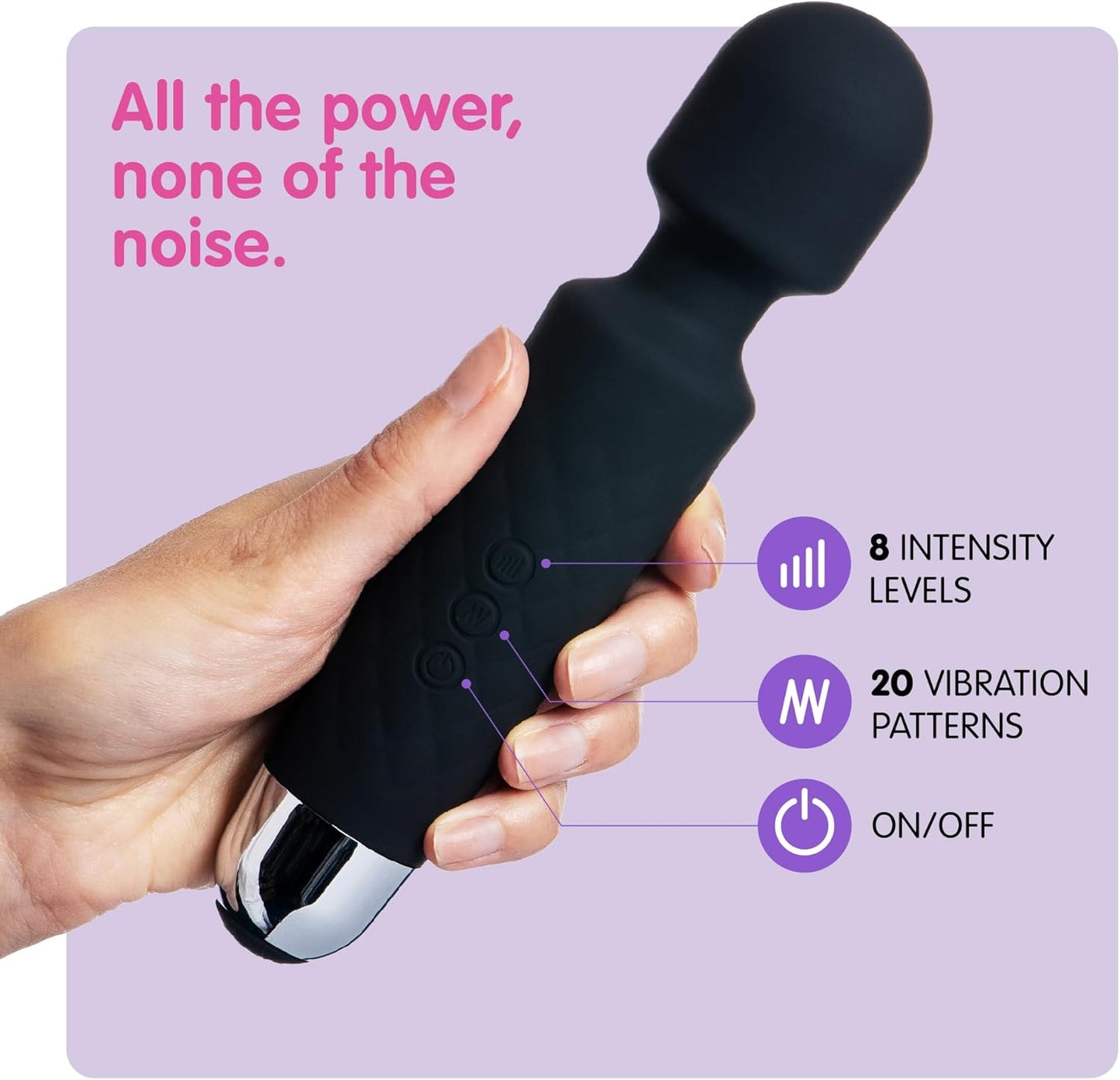 Oliver James Vibrator Wand for Women (Small) | Quiet Vibrating Dildo with 20 Patterns and 8 Speeds for Sexual Pleasure | Adult Sex Toys for Woman and Clit Stimulator Vibrators | Sexy Gifts for Her