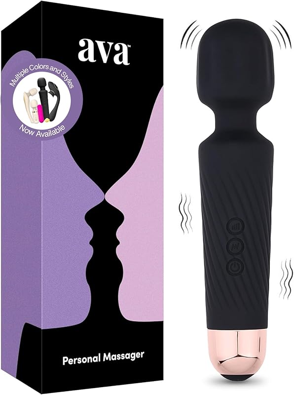 Ava Vibrating Spear Sex Toy [Clitoris Stimulator] Adult Toys for Women | Gifts for Women | 20 Patterns and 8 Pleasure | Quiet and Small Size-Standard-Black