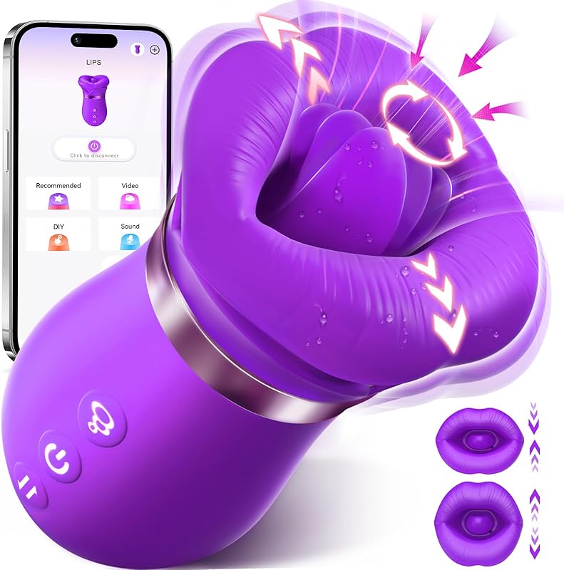 Vibrator Adult Sex Toys for Women - Sovokn 5IN1 Mouth Sucking Vibrator Rose Sex Toy, 10 Tongue Licking, 3 Auto & 1 Manual Sucking Adult Toys New APP, Anal Clit Nipple Vibrators Female Couples Sex Toys