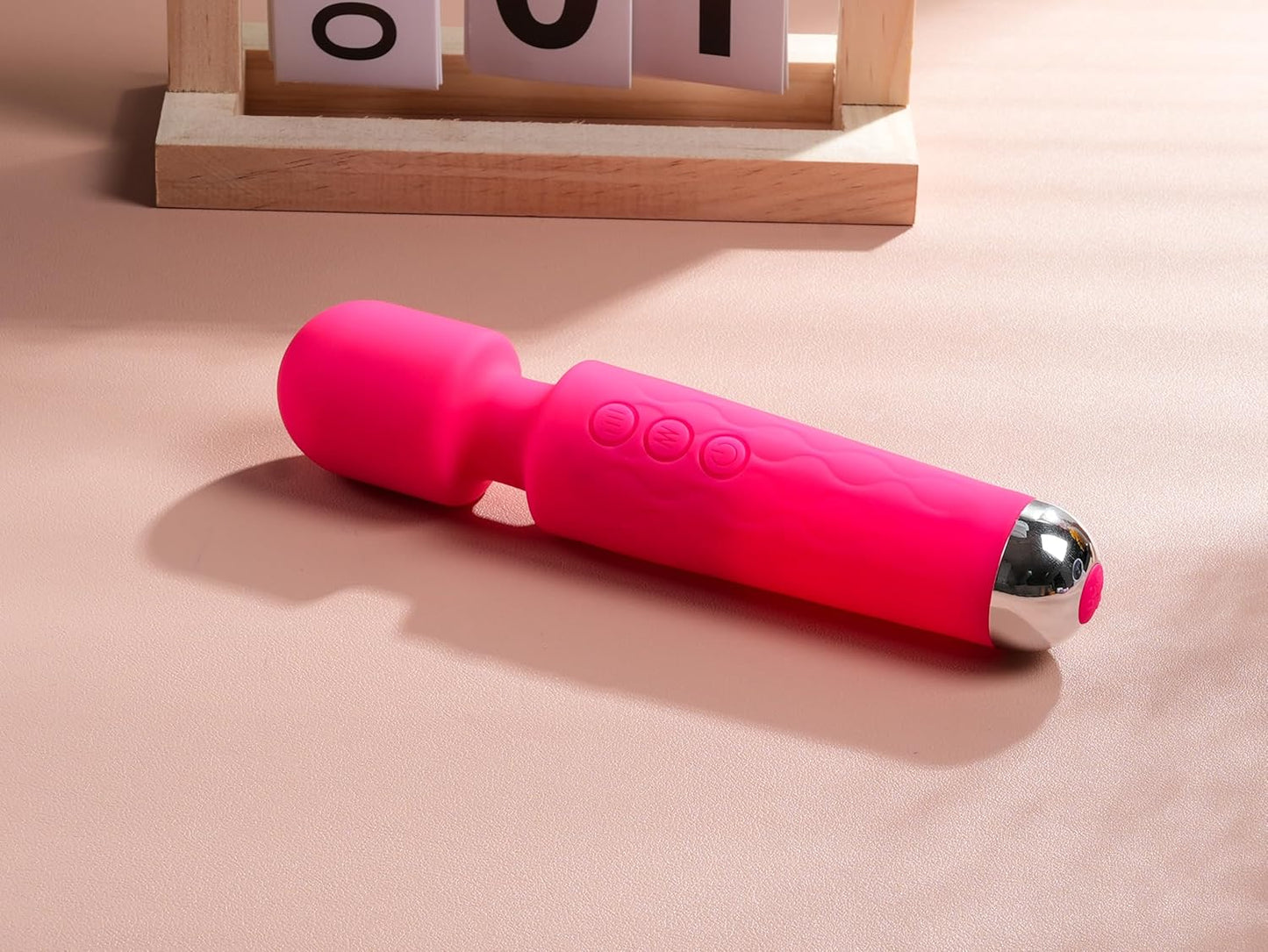 Vibrating Wand, Adult Sex Toy Wand, G-Spot Dildo, Clitoral Vibrator, Sex Vibrator, Clitoral Stimulation, 8 Speeds and 20 Patterns, Quiet, Fully Waterproof, Vibrating Wand Brings Her Joy (Rose Red)