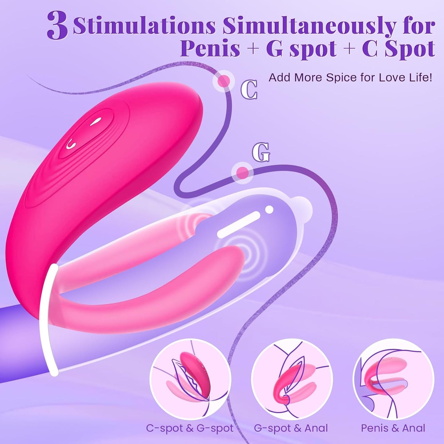 Wearable Remote -Large Vibration Adult Sex Toy Female Couple Female Sex Toy G Spot  Clitoral  with 10 One Powerful Vibration Dildos Sex Pleasure Tool