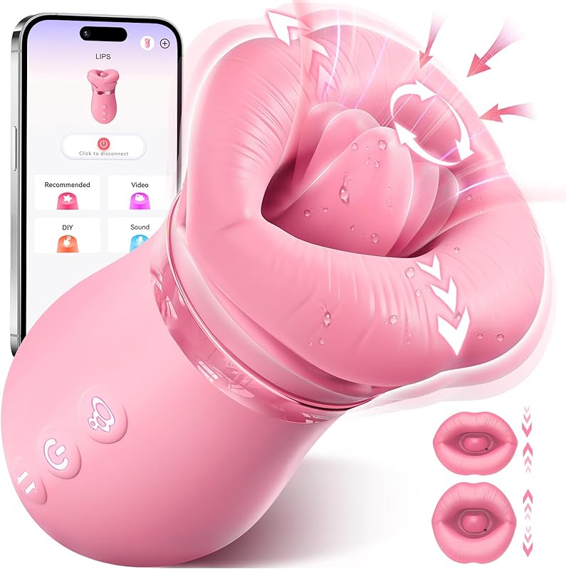 Vibrator Adult Sex Toys for Women - Sovokn 5IN1 Mouth Sucking Vibrator Rose Sex Toy, 10 Tongue Licking, 3 Auto & 1 Manual Sucking Adult Toys New APP, Anal Clit Nipple Vibrators Female Couples Sex Toys