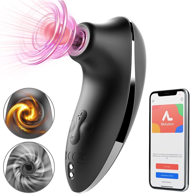 Sucking  Adult Sex Toys - Heating Pulse Pure  APP Remote Clitoral  with 5 * 5 Suction,  Nipple Stimulator Waterproof Rose Sex Toys for Women Female Couples Pleasure